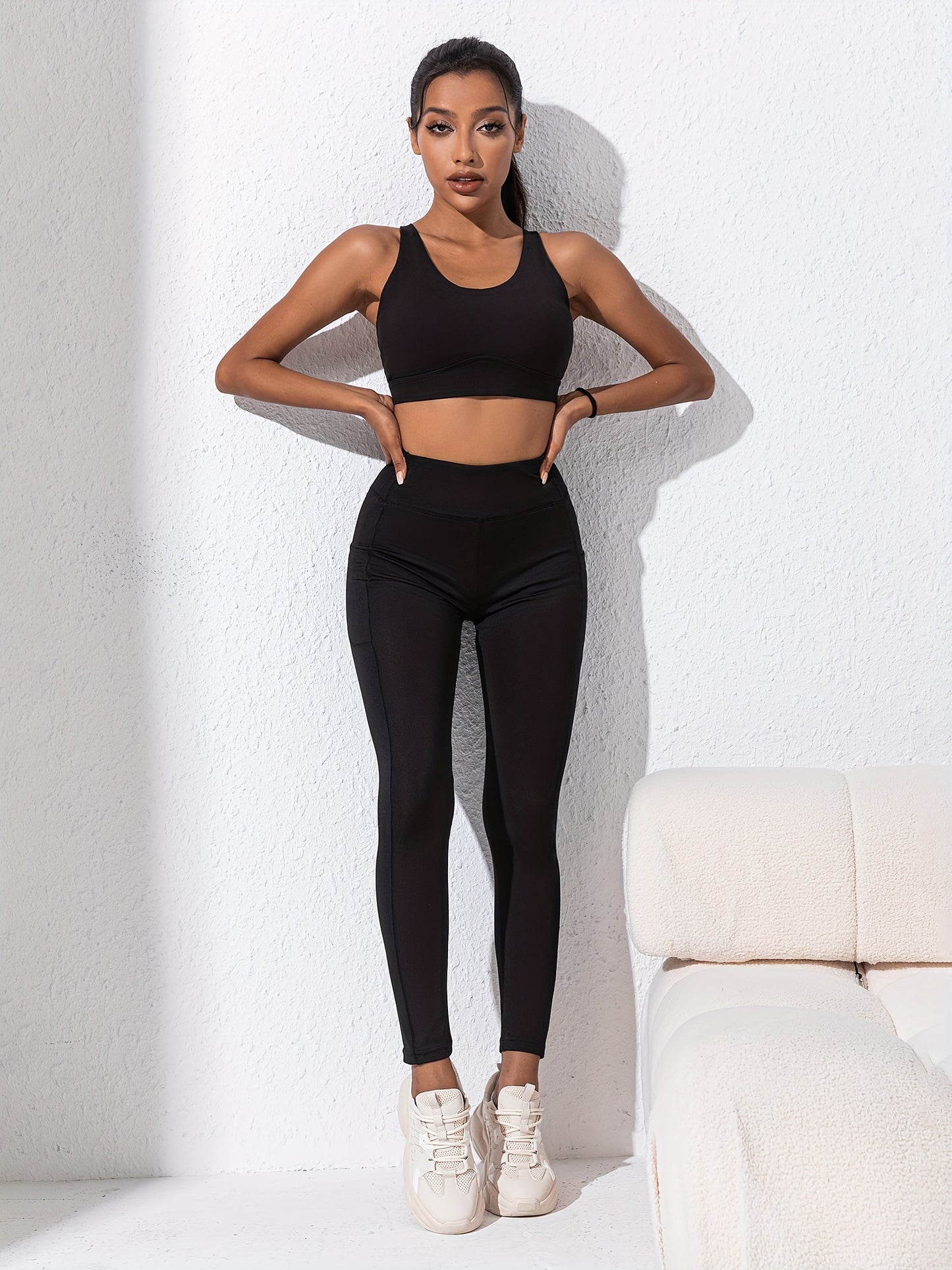 4pcs Vibrant Solid Color High Waist Sports Leggings