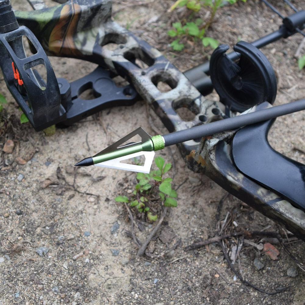 12Pcs 100 Grain Broadheads 3 Blades Tips