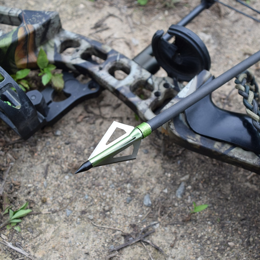 12Pcs 100 Grain Broadheads 3 Blades Tips