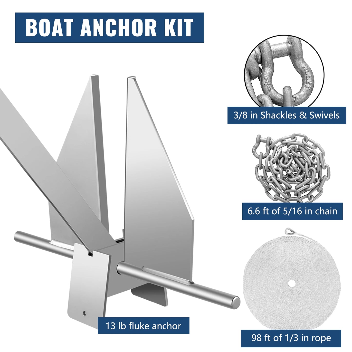 13 LB / 6 KG Fluke Anchor Kit