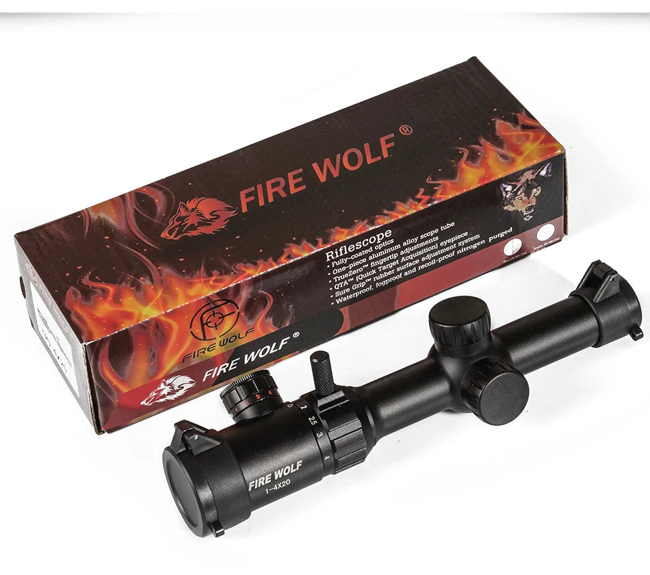 FIRE WOLF 1-4x20 Illuminated Green/Red Dot Rifle Scope