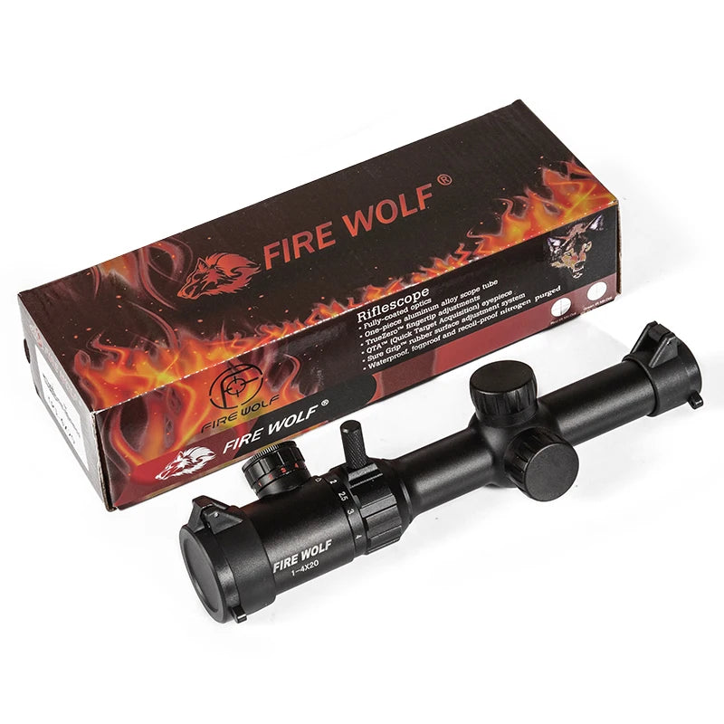 FIRE WOLF 1-4x20 Illuminated Green/Red Dot Rifle Scope