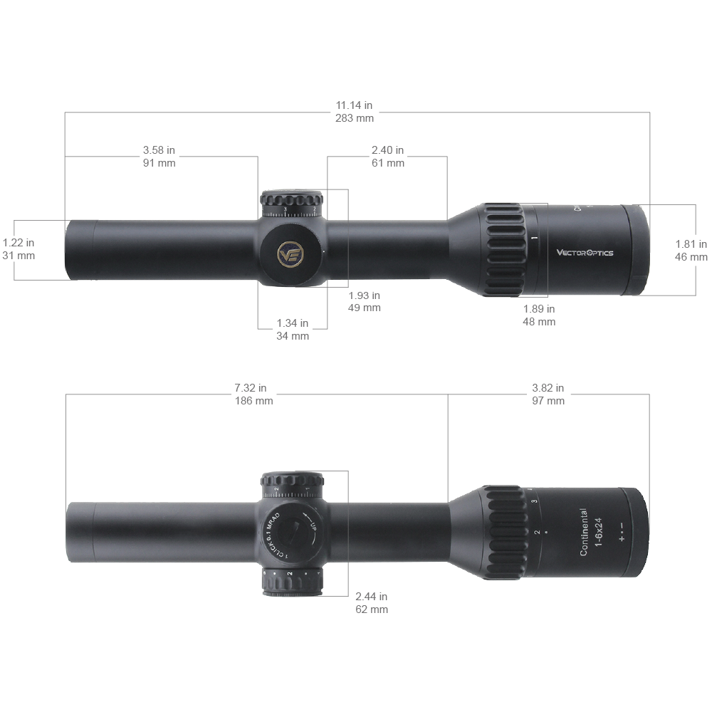 Vector Optics Continental 1-6x24 Tactical LPVO Riflescope