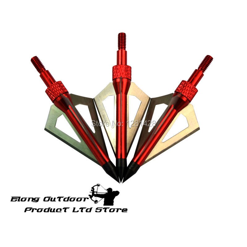 12 Red Screw 100 Grain Broadheads