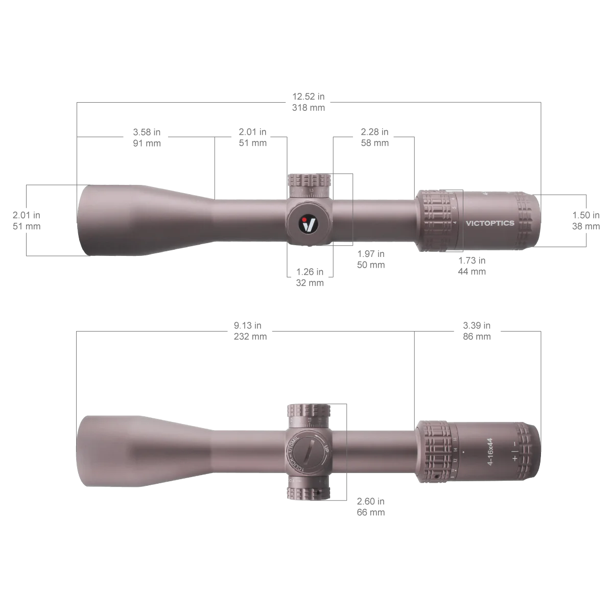 Victoptics S4 4-16x44 FFP SFP Riflescpe