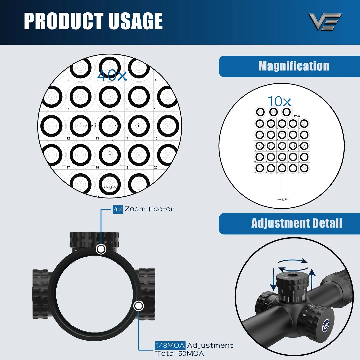 Vector Optics Sentinel-X 10-40x50 Center Dot Riflescope