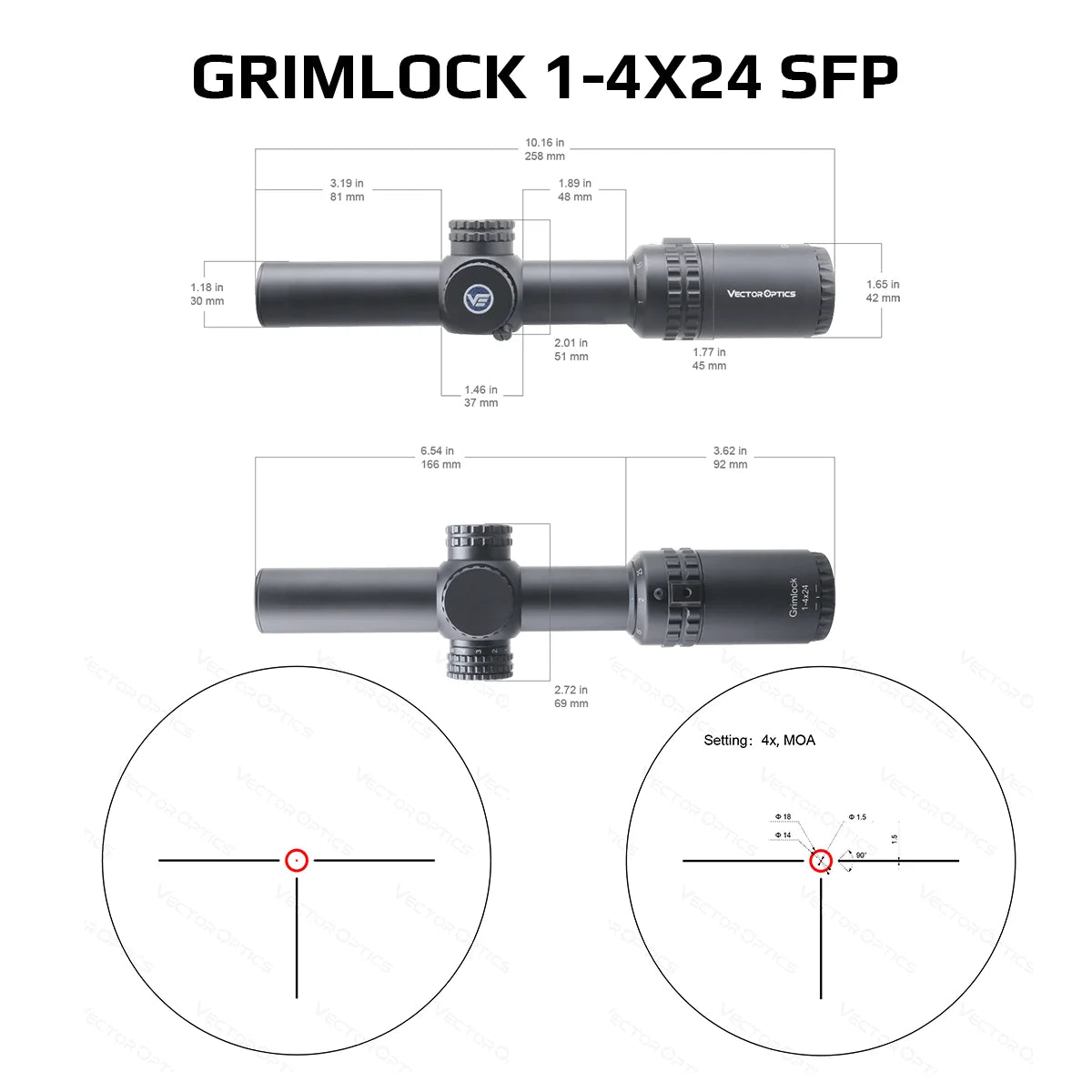 Vector Optics 1-4x24 1-6x24 SFP/FFP LPVO Riflescope