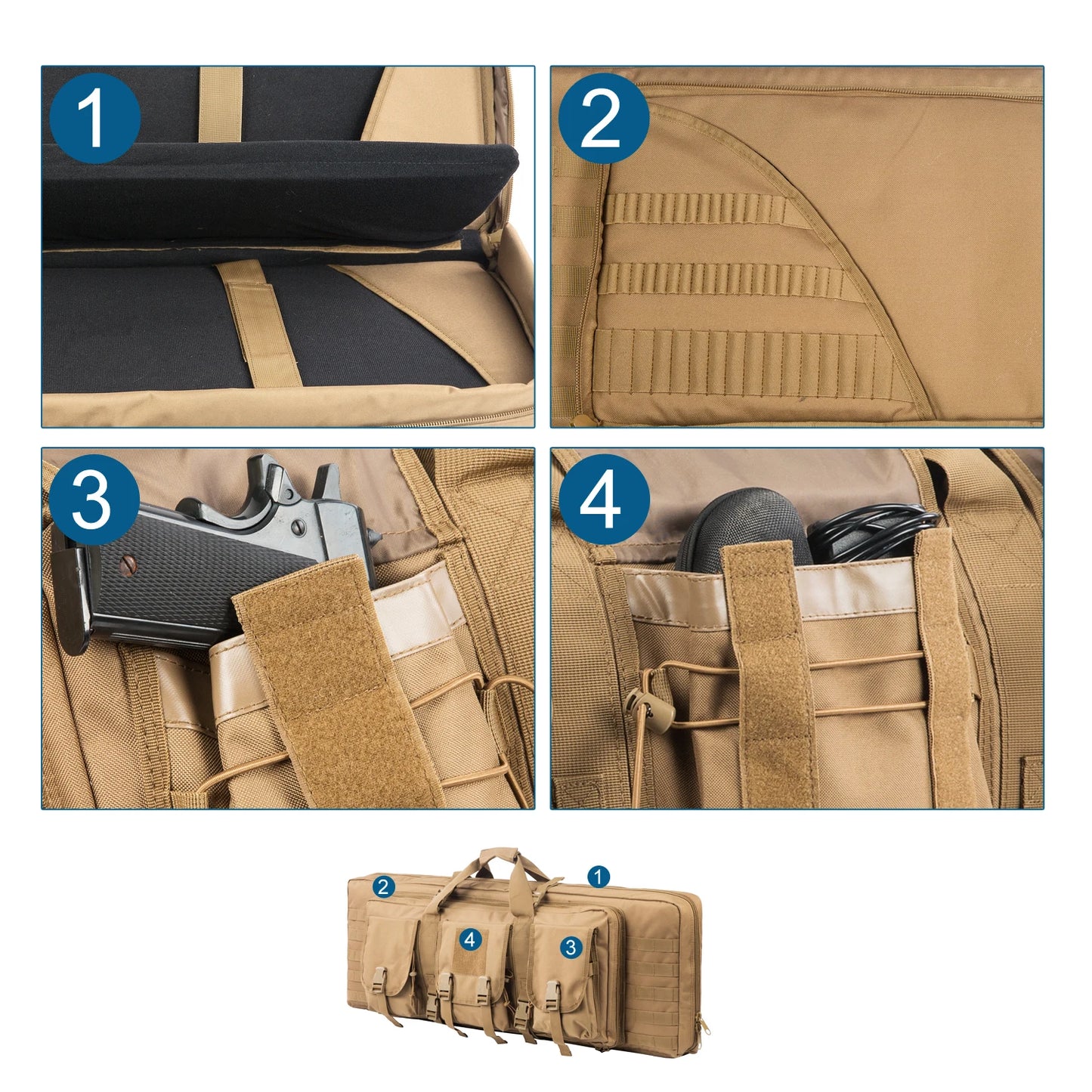 Waterproof Tactical Rifle Double Gun Case