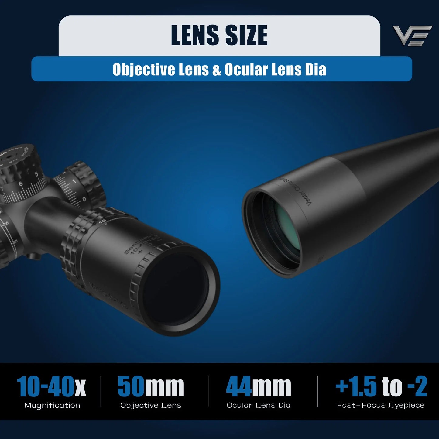 Vector Optics Sentinel-X 10-40x50 Center Dot Riflescope