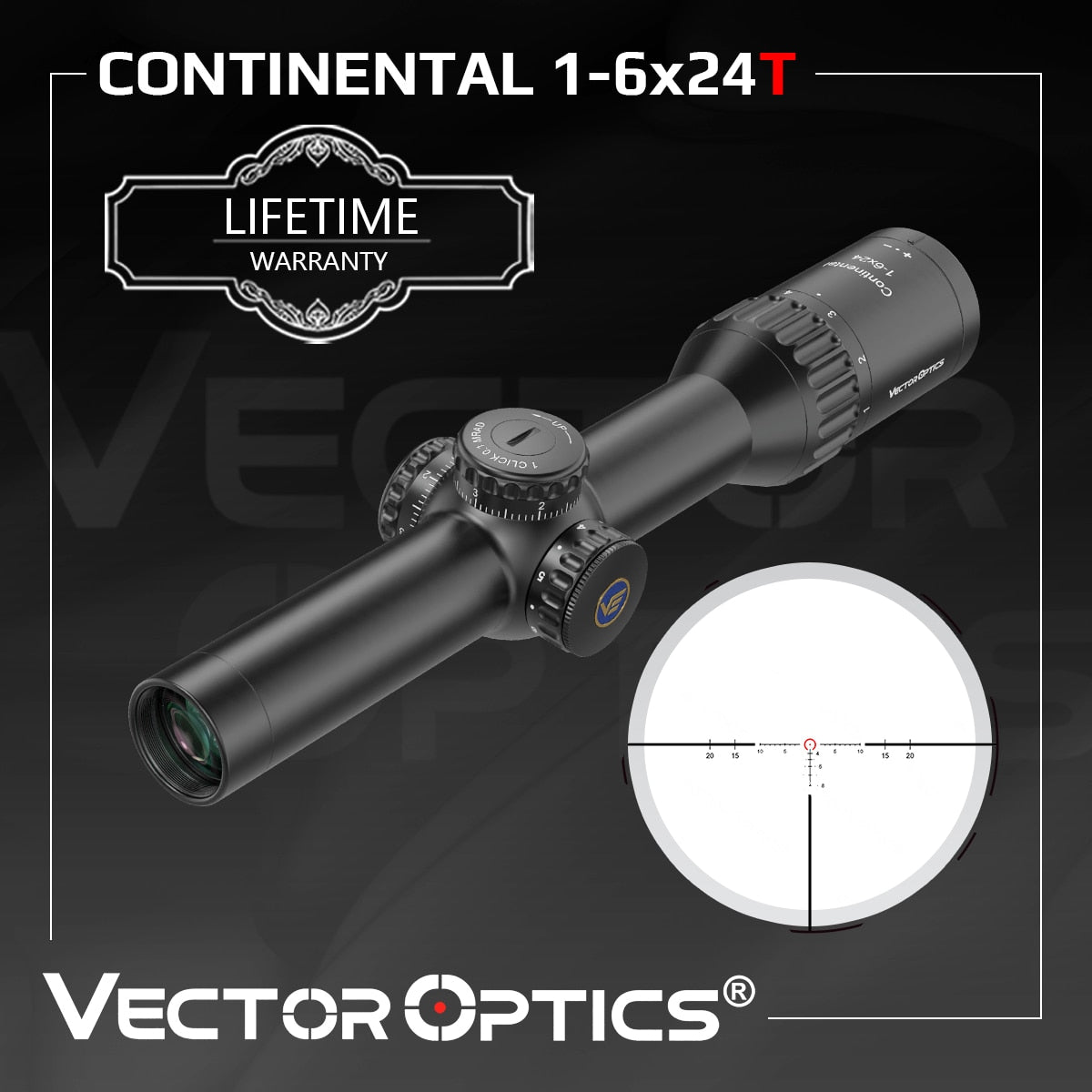 Vector Optics Continental 1-6x24 Tactical LPVO Riflescope